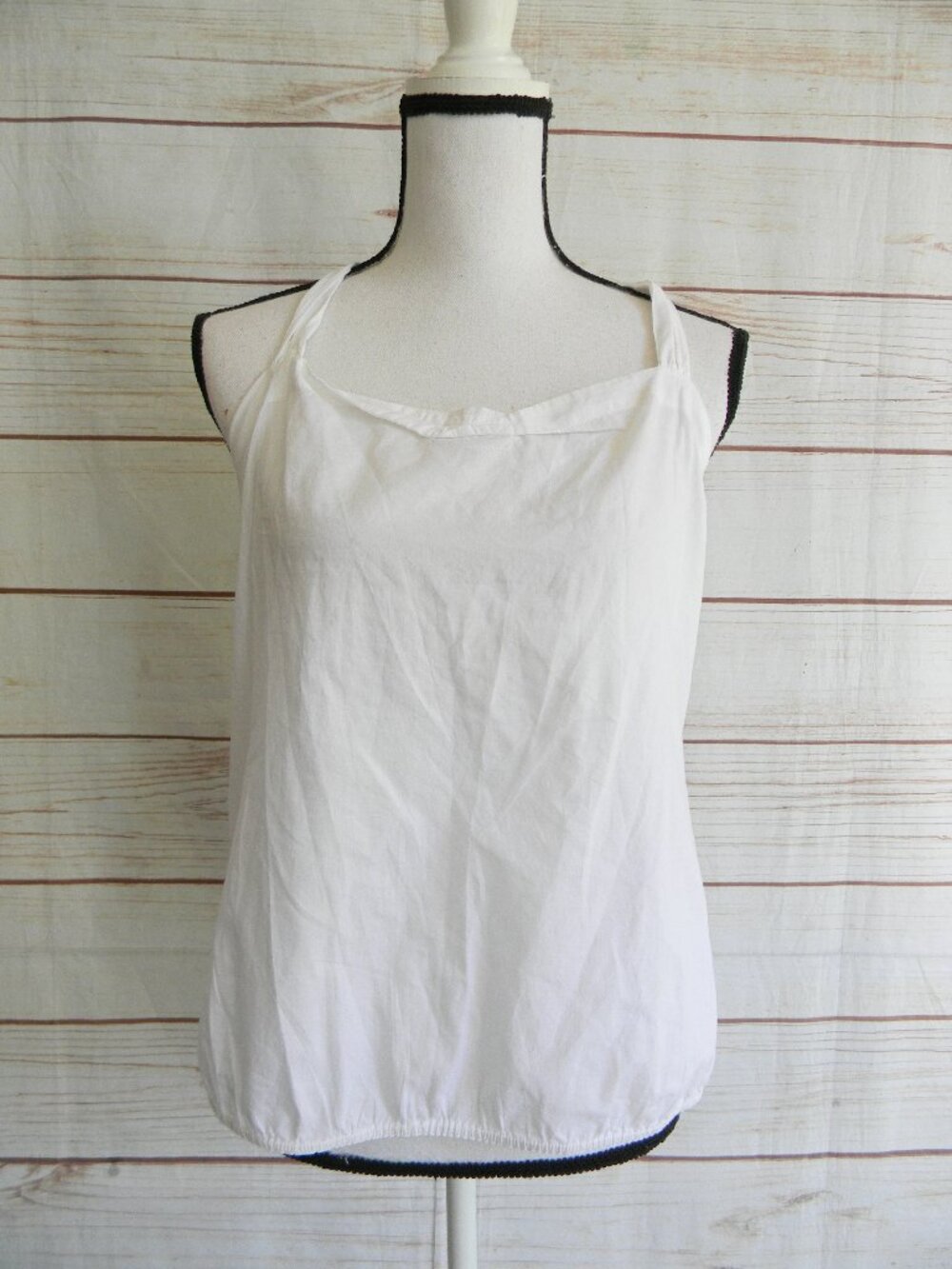 AUTHENTIC PRADA COTTON AIRY BREEZY HALTER TIE NECK BLOUSE TOP BOHO SZ 44 US 8